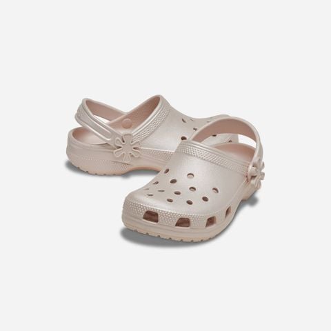 Crocs - Giày Trẻ Em Bé Gái Classic Pearl Shine Clog