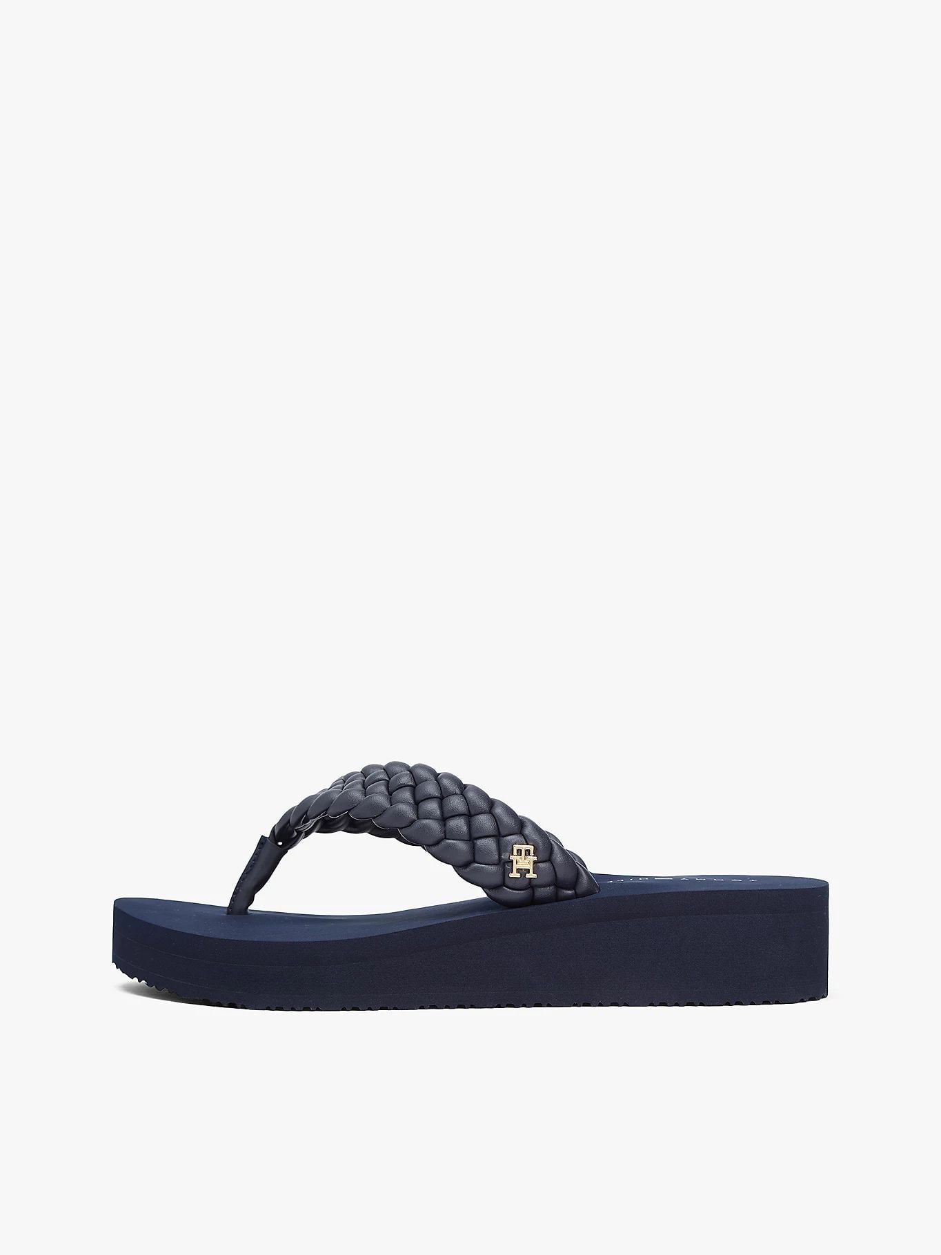 Tommy Hilfiger - Dép xỏ ngón nữ Th Wedge Cornrow Beach Sandal