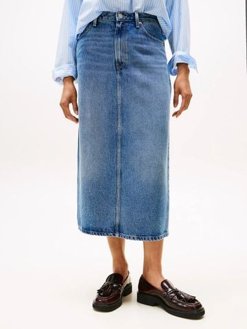 Tommy Hilfiger - Váy jeans nữ High Rise Straight Denim Midi Skirt