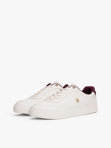Tommy Hilfiger - Giày nữ Leather TH Monogram Plaque Court Trainers
