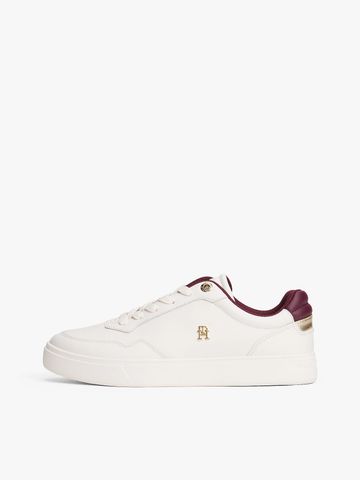 Tommy Hilfiger - Giày nữ Leather TH Monogram Plaque Court Trainers