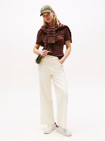 Tommy Hilfiger - Giày nữ Leather TH Monogram Plaque Court Trainers