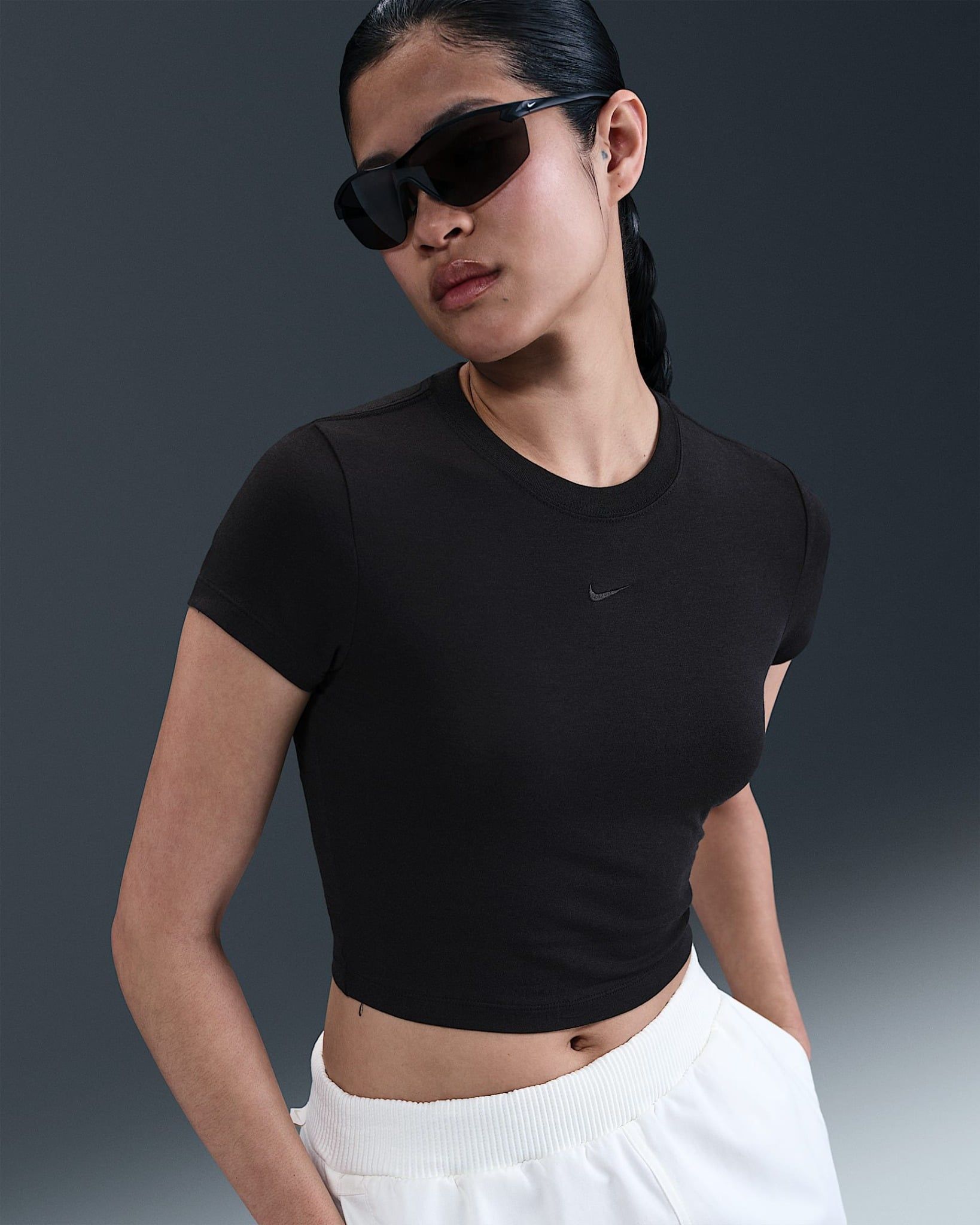 Nike - Áo phông tay ngắn thể thao Nữ Sportswear Chill Knit Women's Cropped T-Shirt
