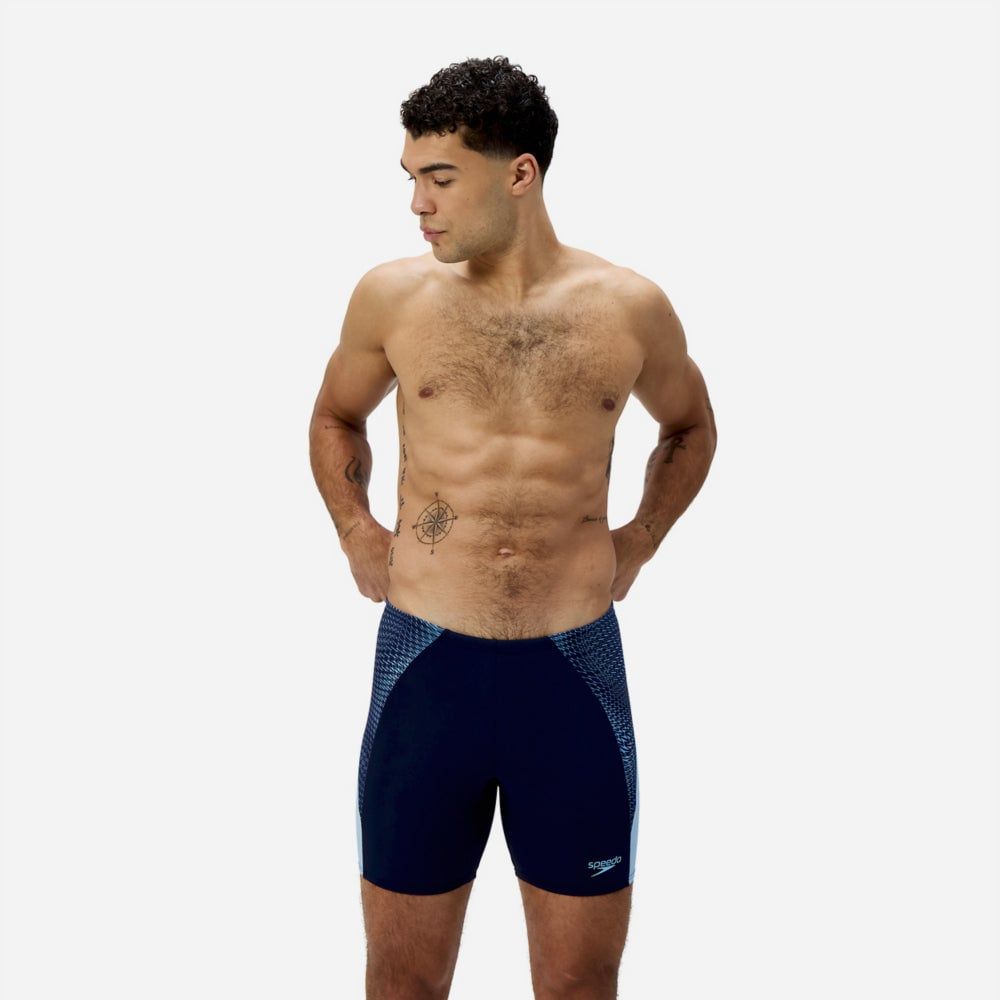 Speedo - Quần bơi nam End+ Max Splice Mid Blue Jammers