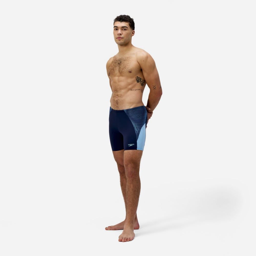Speedo - Quần bơi nam End+ Max Splice Mid Blue Jammers