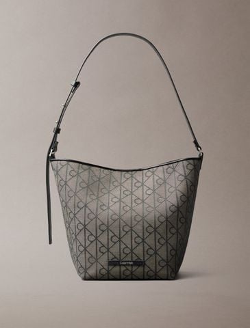 Calvin Klein - Túi Đeo Vai Nữ Emblem Jacquard Bucket Bag