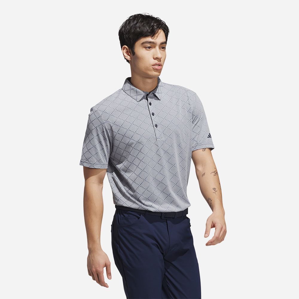 adidas - Áo thun có cổ đánh gôn Nam Ultimate365 Hounds Jacquard Polo Shirt - Gray