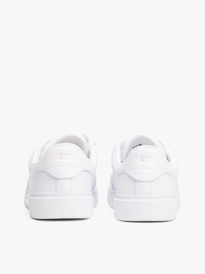 Tommy Hilfiger - Giày nữ Leather Gold-Tone Trim Court Trainers