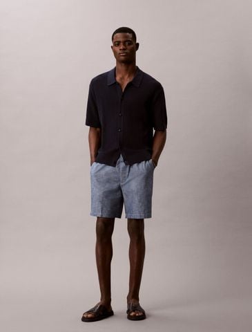 Calvin Klein - Quần Kaki Ngắn Nam Cotton Chambray Drawstring Shorts