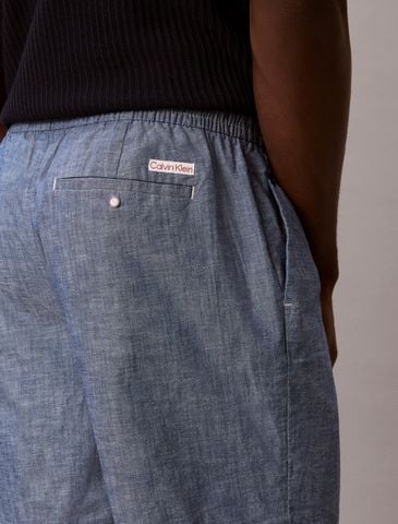 Calvin Klein - Quần Kaki Ngắn Nam Cotton Chambray Drawstring Shorts
