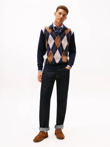 Tommy Hilfiger - Áo len tay dài nam Argyle Rugby Collar Jumper - 3