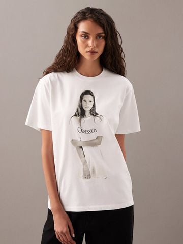 Calvin Klein - Áo Thun Tay Ngắn Unisex Kate Moss Graphic T-Shirt