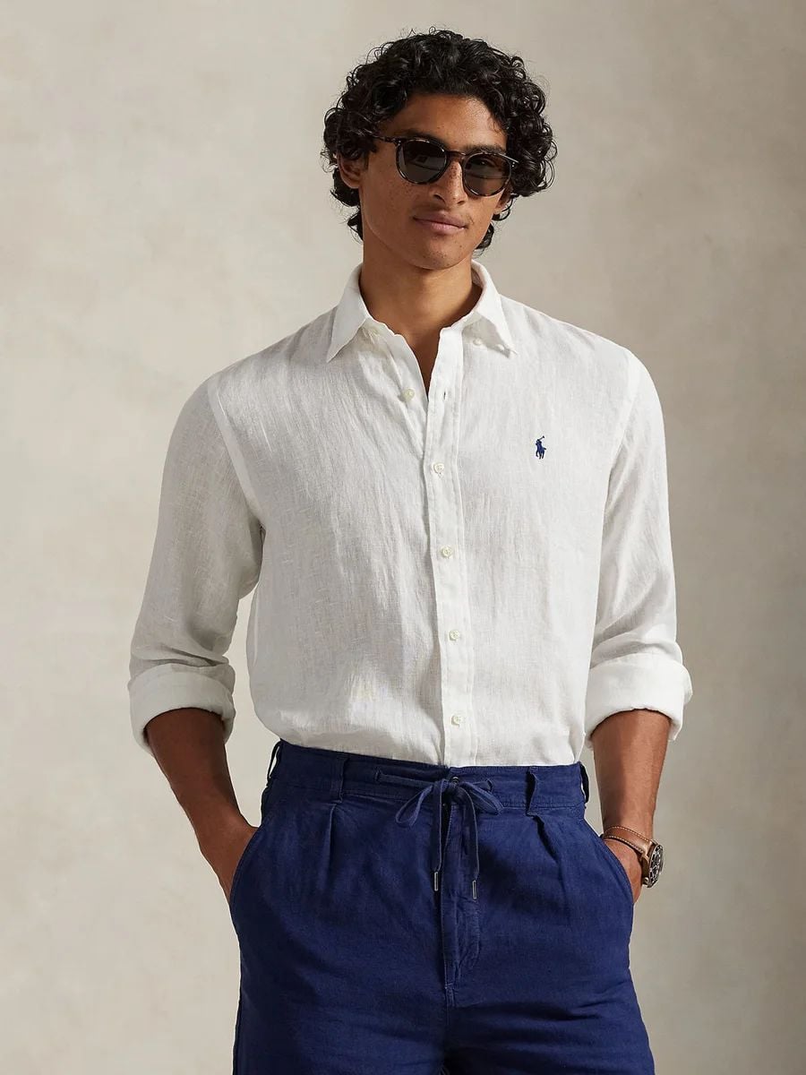 Ralph Lauren - Áo Sơ Mi Tay Dài Nam Custom Fit Linen Shirt