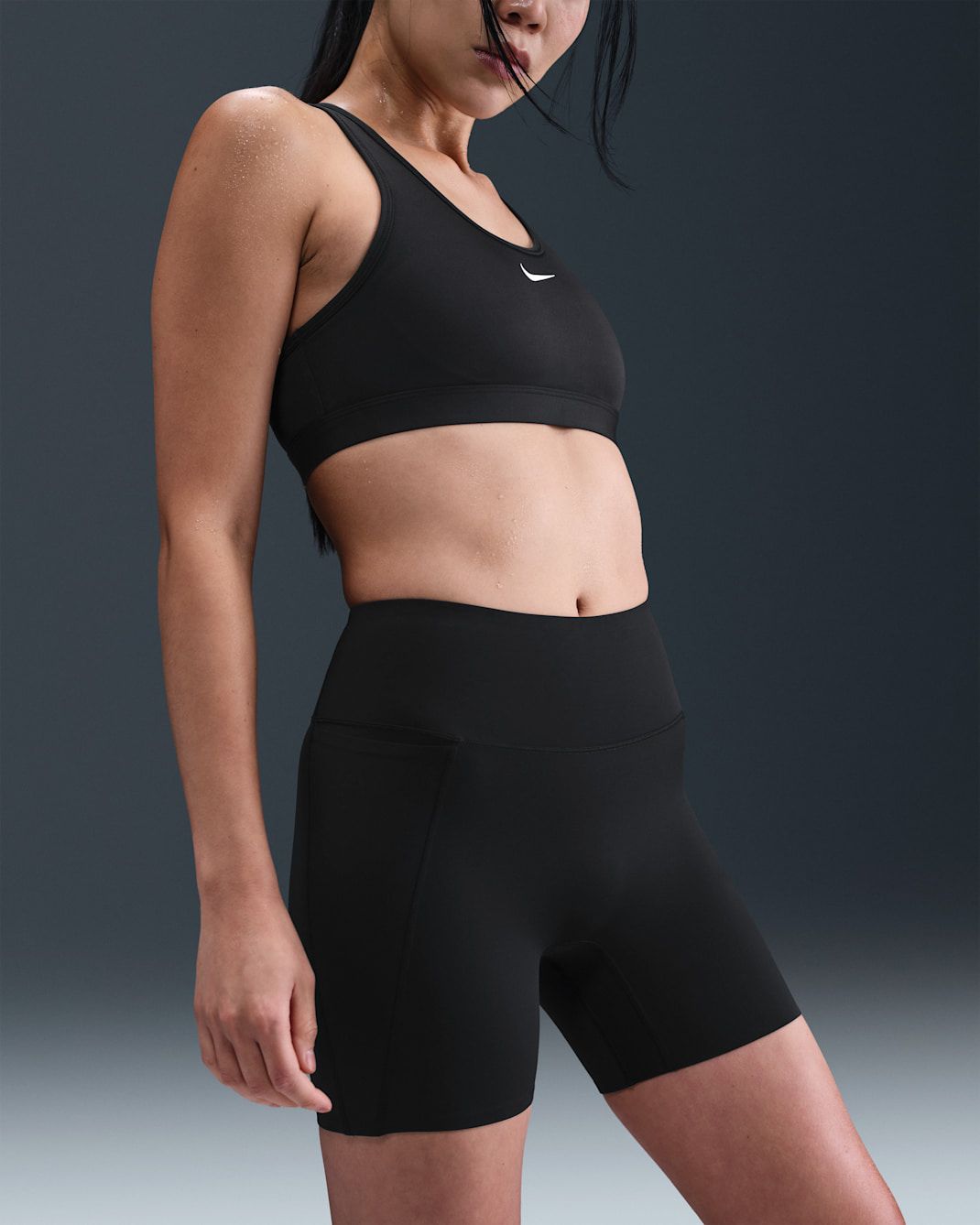 Nike - Quần lửng ống bó thể thao Nữ Universa Women's High-Waisted 12.5cm (approx.) Biker Shorts with No Front Seam