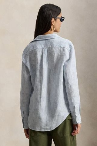 Ralph Lauren - Áo Sơ Mi Nữ Classic Fit Striped Linen Shirt