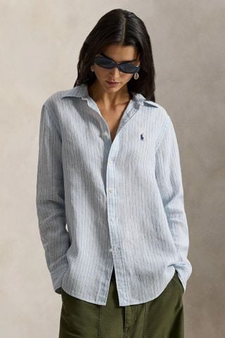Ralph Lauren - Áo Sơ Mi Nữ Classic Fit Striped Linen Shirt
