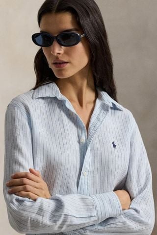 Ralph Lauren - Áo Sơ Mi Nữ Classic Fit Striped Linen Shirt