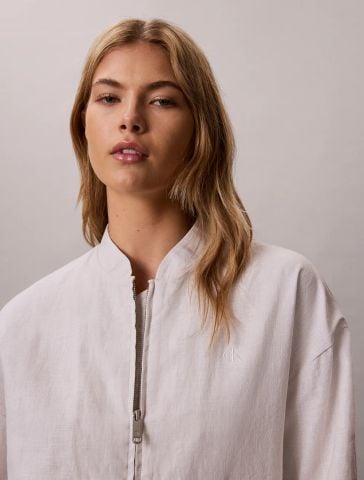 Calvin Klein - Áo Bomber Nữ Linen Bomber Jacket