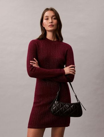 Calvin Klein - Túi xách nữ Quilted Emblem Logo Small Shoulder Bag