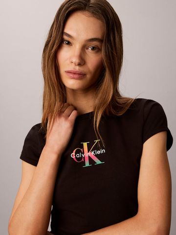 Calvin Klein - Áo Thun Tay Ngắn Nữ Pride Monologo Baby Tee