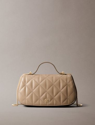 Calvin Klein - Túi xách nữ Quilted Emblem Logo Chain Bag
