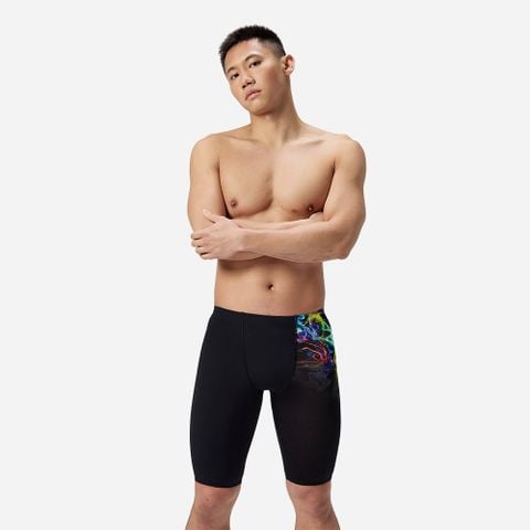 Speedo - Quần bơi nam Ml Placement Printed Jammer Am Black/Yel Swimming