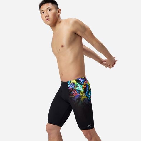 Speedo - Quần bơi nam Ml Placement Printed Jammer Am Black/Yel Swimming - 3