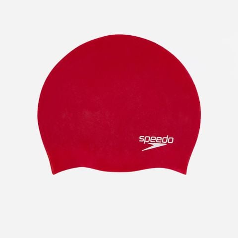 Speedo - Nón bơi trẻ em Moulded Silicone Cap Ju Red Swimming