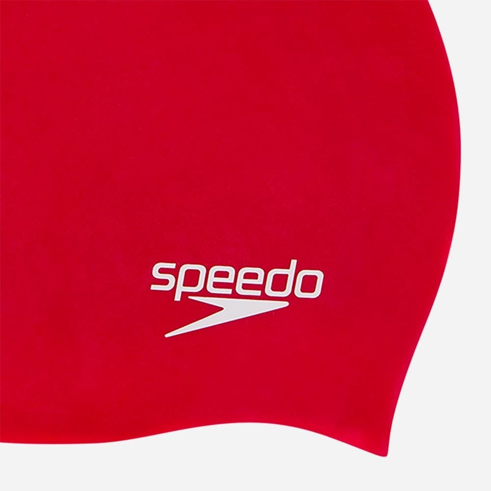 Speedo - Nón bơi trẻ em Moulded Silicone Cap Ju Red Swimming