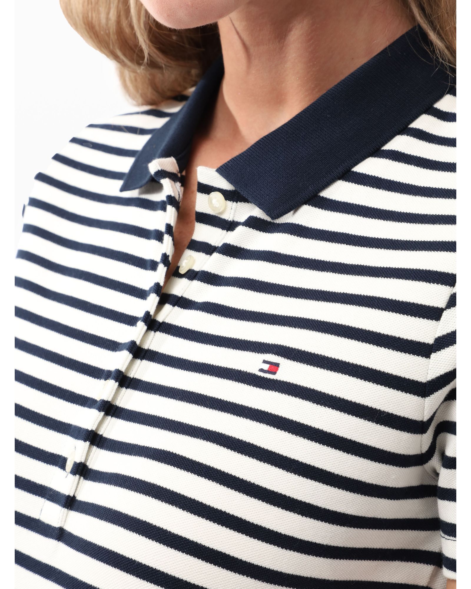 Tommy Hilfiger - Áo thun có cổ polo tay ngắn nữ Heritage Slim Pique Polo
