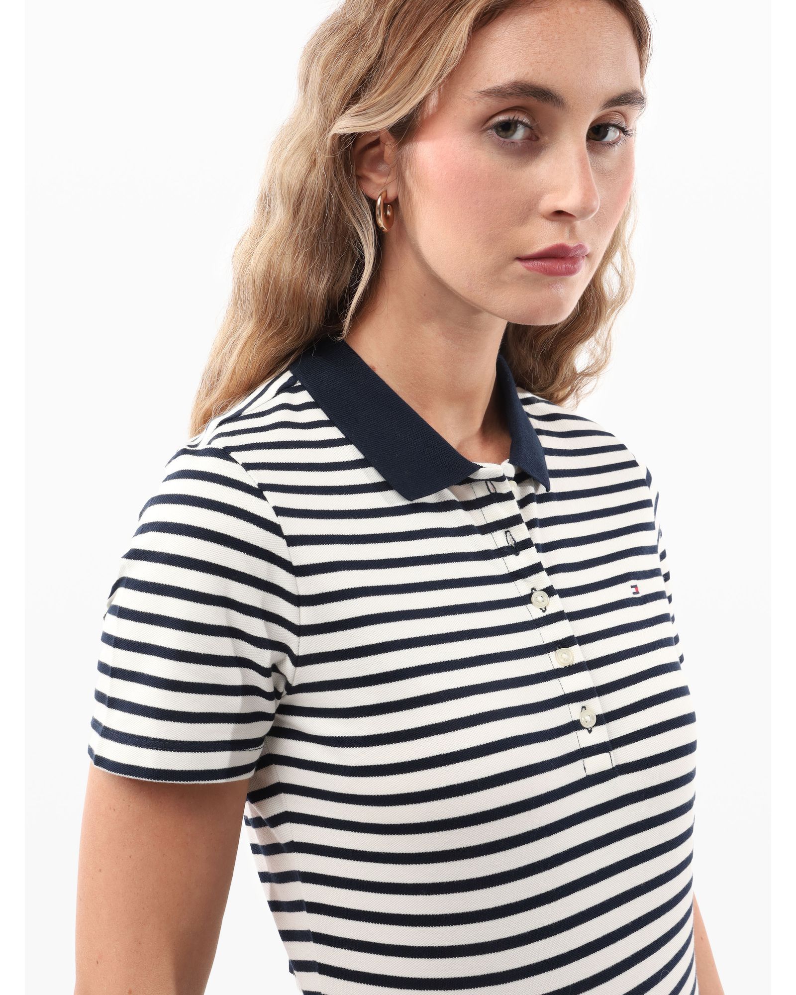 Tommy Hilfiger - Áo thun có cổ polo tay ngắn nữ Heritage Slim Pique Polo