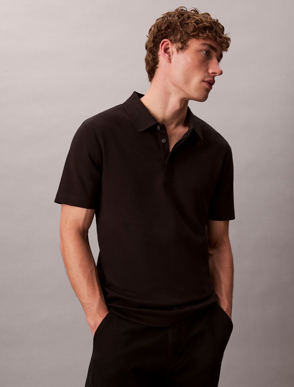 Calvin Klein - Áo polo tay ngắn nam CK Premium Cotton Polo