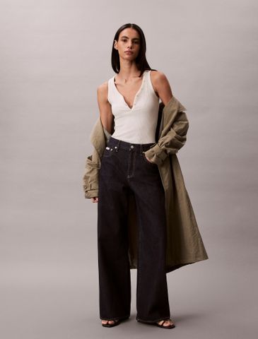Calvin Klein - Quần Jeans Ống Đứng Nữ The Eco Cool Wide Leg Jeans
