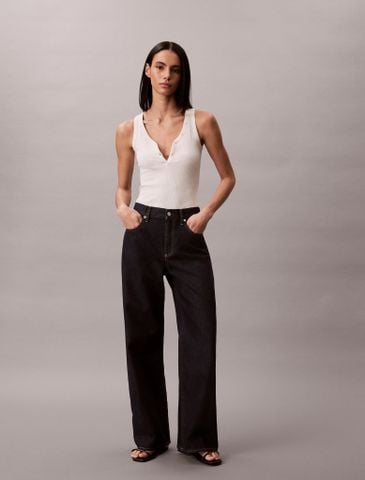 Calvin Klein - Quần Jeans Ống Đứng Nữ The Eco Cool Wide Leg Jeans