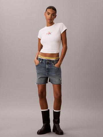 Calvin Klein - Áo Thun Tay Ngắn Nữ Pride Monologo Baby Tee
