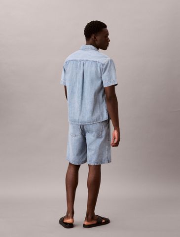 Calvin Klein - Quần Jean Ngắn Nam Cotton Linen Denim Shorts - 4