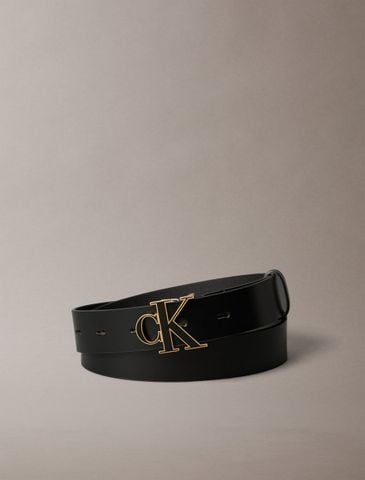 Calvin Klein - Thắt Lưng Nữ Full-Grain Leather Logo Buckle Belt