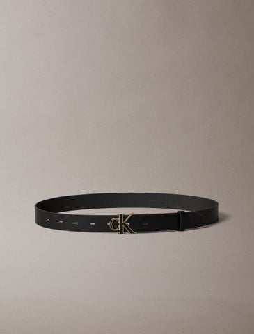 Calvin Klein - Thắt Lưng Nữ Full-Grain Leather Logo Buckle Belt