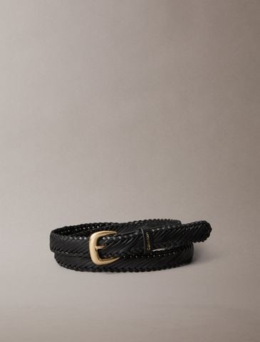 Calvin Klein - Thắt Lưng Nữ Braided Leather Chunky Buckle Belt