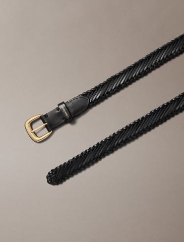 Calvin Klein - Thắt Lưng Nữ Braided Leather Chunky Buckle Belt