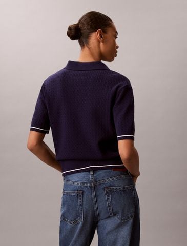 Calvin Klein - Áo Len Nữ Cable Knit Short Sleeve Jumper