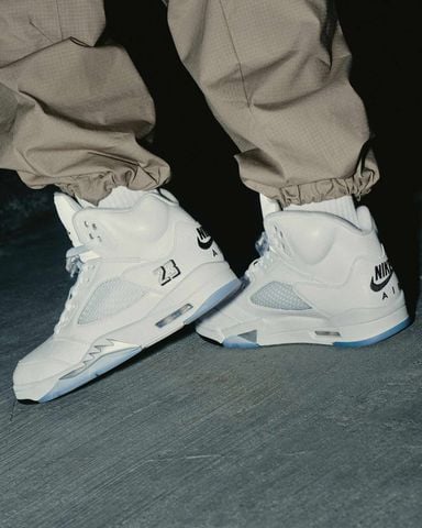 Nike - Giày Sneakers Nam Air Jordan 5 Retro OG White and Metallic Silver
