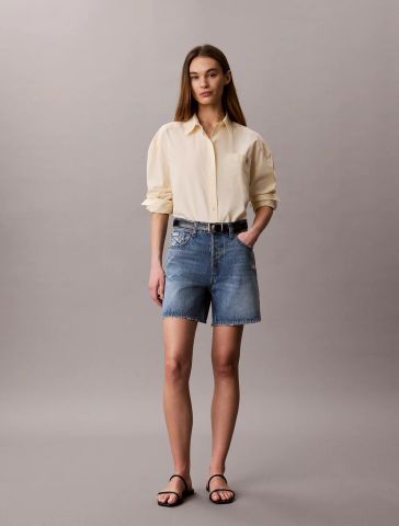 Calvin Klein - Áo Sơ Mi Nữ Cotton Poplin Cropped Shirt