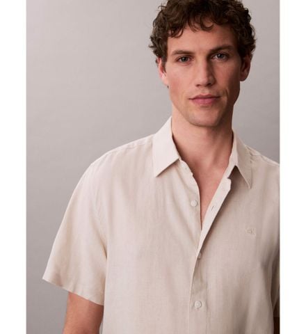 Calvin Klein - Áo Sơ Mi Nam SS Solid Linen Classic Shirt