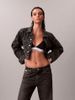 Calvin Klein - Áo Khoác Jean Nữ Allover Monogram Cropped Denim Trucker Jacket