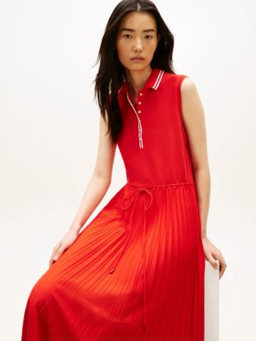 Tommy Hilfiger - Đầm Polo Nữ 1985 Pleated Sleeveless Midi Polo Dress