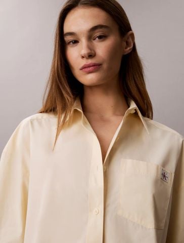 Calvin Klein - Áo Sơ Mi Nữ Cotton Poplin Cropped Shirt - 2