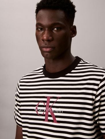 Calvin Klein - Áo phông thời trang nam Monogram Logo Stripe Relaxed T-Shirt - 3