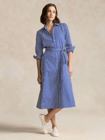 Ralph Lauren - Đầm Sơ Mi Nữ Belted Striped Cotton Shirtdress