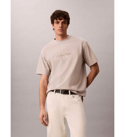 Calvin Klein - Áo Thun Tay Ngắn Nam 16S Linen Applique Monologo